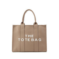 Beige plain leather look tote bag - 0802 ( Large ) Back in stroe