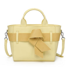 Yellow bow top handle bag with long straps - 700