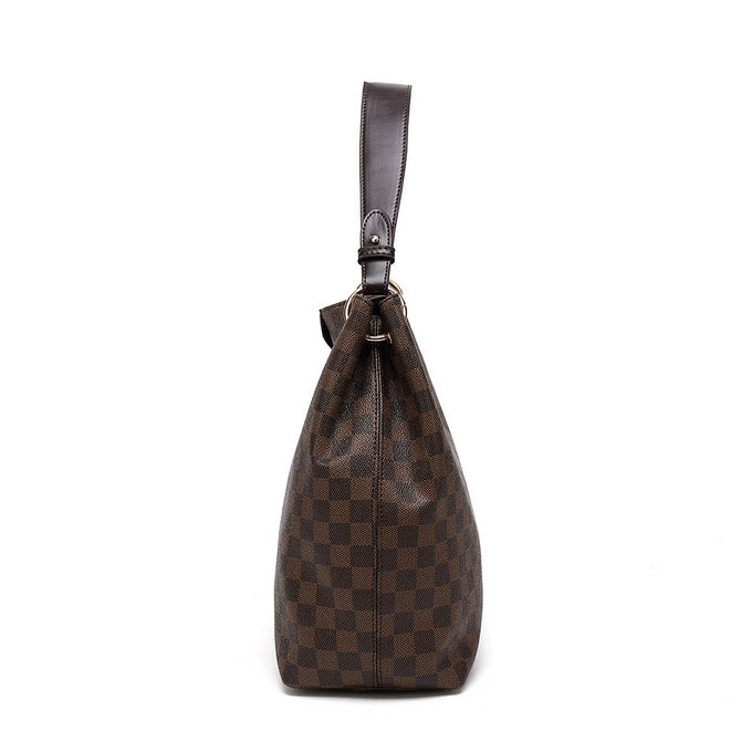 Black check slouch bag with long strap - 5328 ( Back in store ) (Copy)