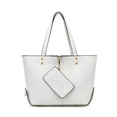 White slouch bag with small bag & purse a set - K0086