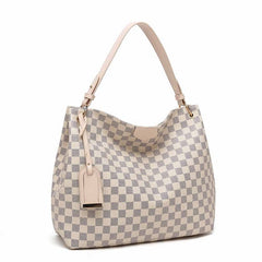 Black check slouch bag with long strap - 5328 ( Back in store ) (Copy)