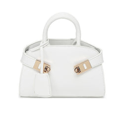 White Top handle bag with long straps - 10275