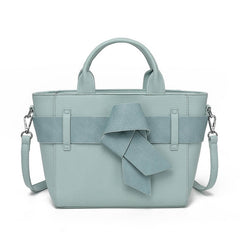 Blue bow top handle bag with long straps - 700