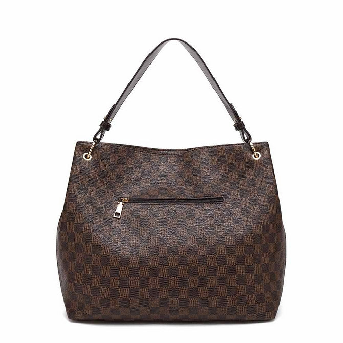 Black check slouch bag with long strap - 5328 ( Back in store )