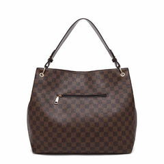 Black check slouch bag with long strap - 5328 ( Back in store )