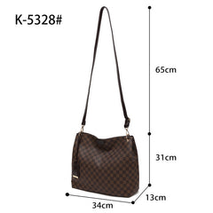 Black check slouch bag with long strap - 5328 ( Back in store ) (Copy)