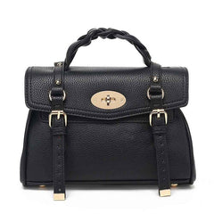 Black top handle satchel bag lock  with long strap - K298 ( Small Size )