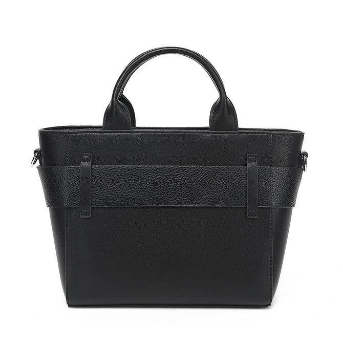 Black bow top handle bag with long straps - 700