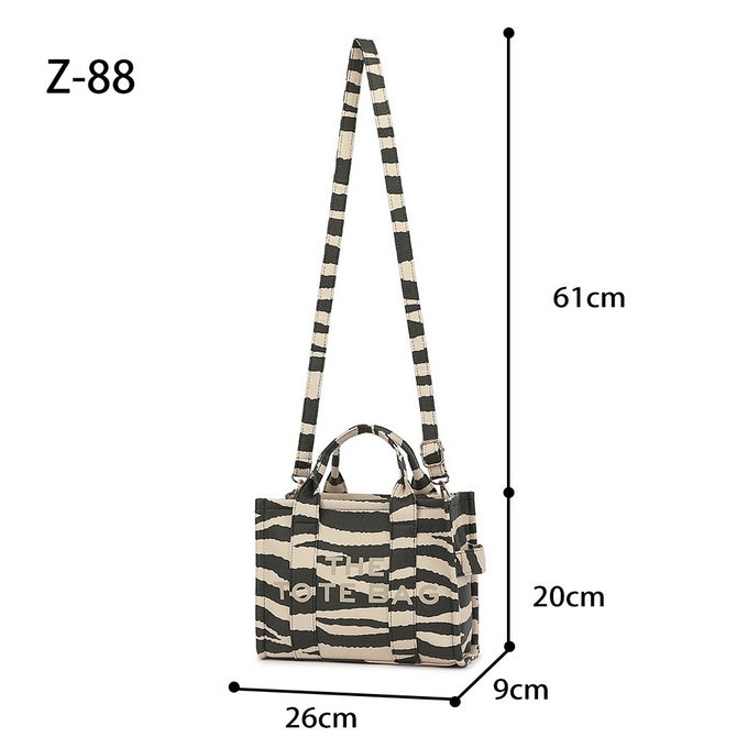 Zebra print Tote bag with long strap - ( Z-89 ) Large size size (Copy)