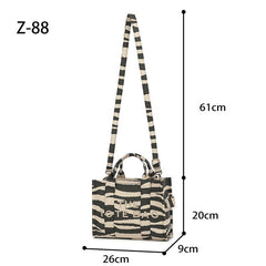 Zebra print Tote bag with long strap - ( Z-89 ) Large size size (Copy)