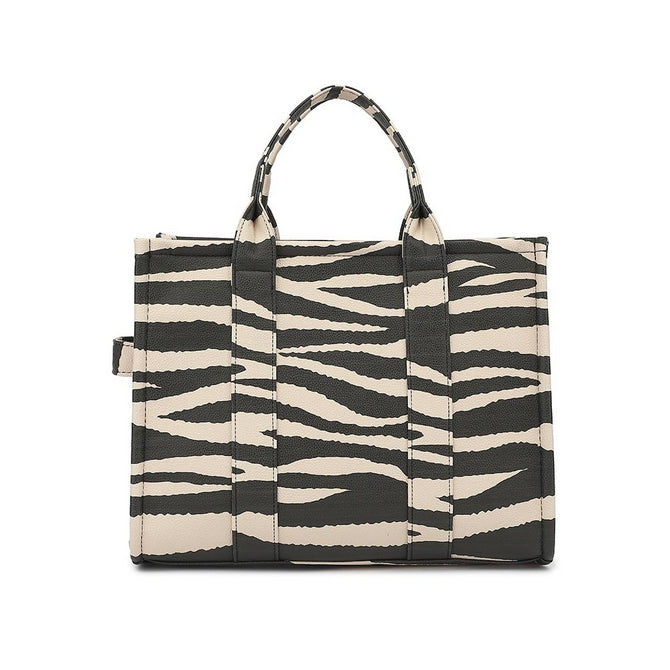 Zebra print Tote bag with long strap - ( Z-89 ) Large size size (Copy)