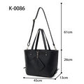 White slouch bag with small bag & purse a set - K0086