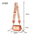 Orange Snapshot cross body bag with multicolour strap - K929