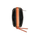 Orange Snapshot cross body bag with multicolour strap - K929