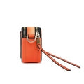 Orange Snapshot cross body bag with multicolour strap - K929