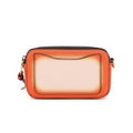 Orange Snapshot cross body bag with multicolour strap - K929