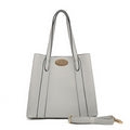 Beige top handle bag long strap three compartment with red lining- K808 ( Back in store )