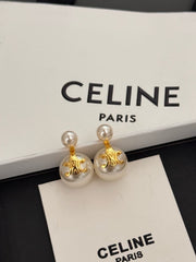 Ladies Celine earrings with pearl earrings (preorder)