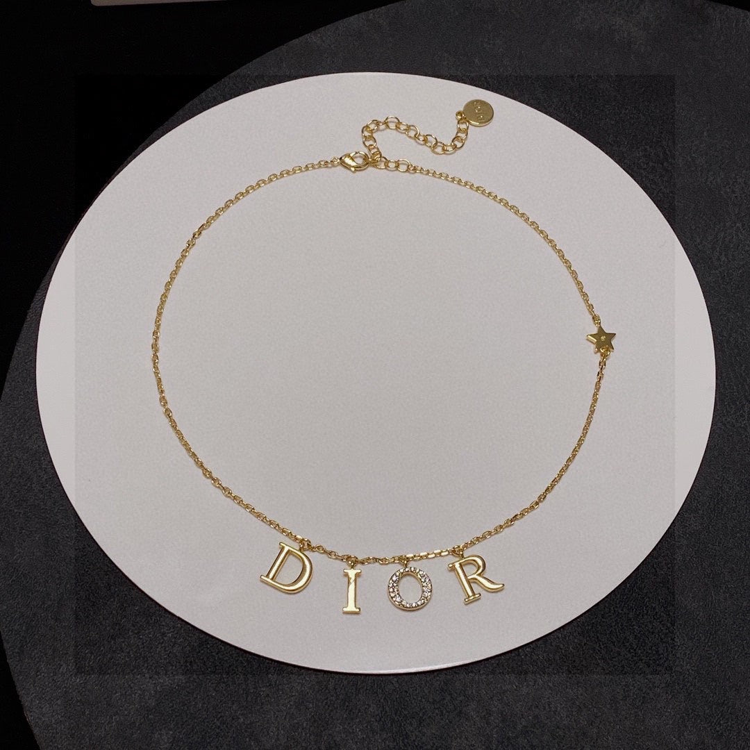 Stainless steel inspired letters women Dior necklace(preorder only)