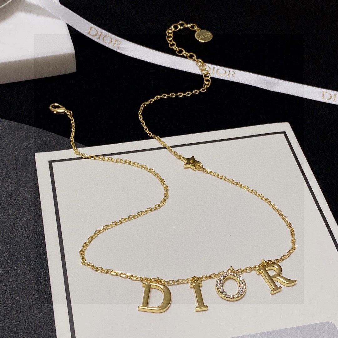 Stainless steel inspired letters women Dior necklace(preorder only)