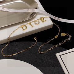 Stainless steel inspired letters women Dior necklace(preorder only)